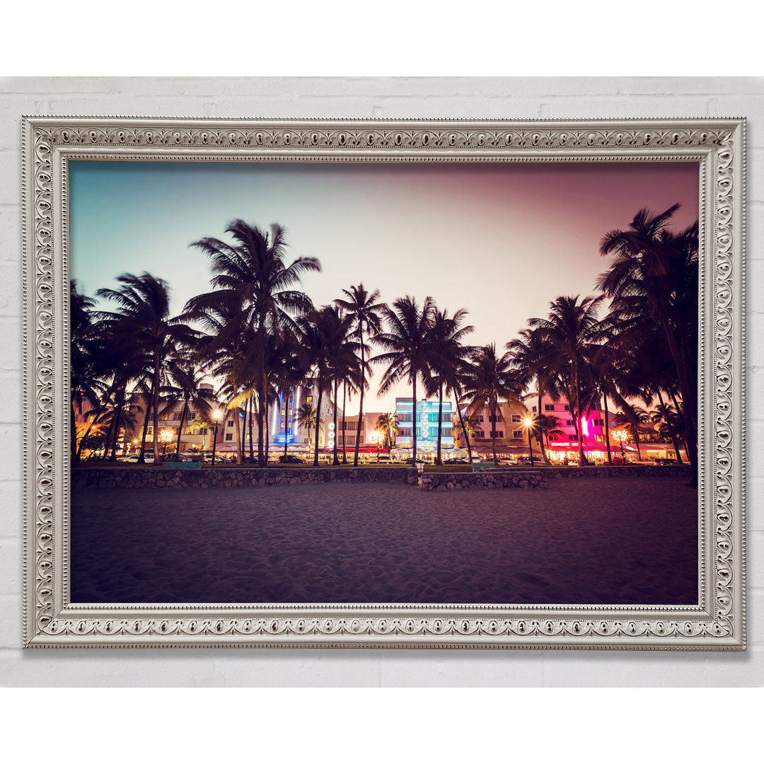 Miami Dusk - Einzelner Bilderrahmen Kunstdrucke