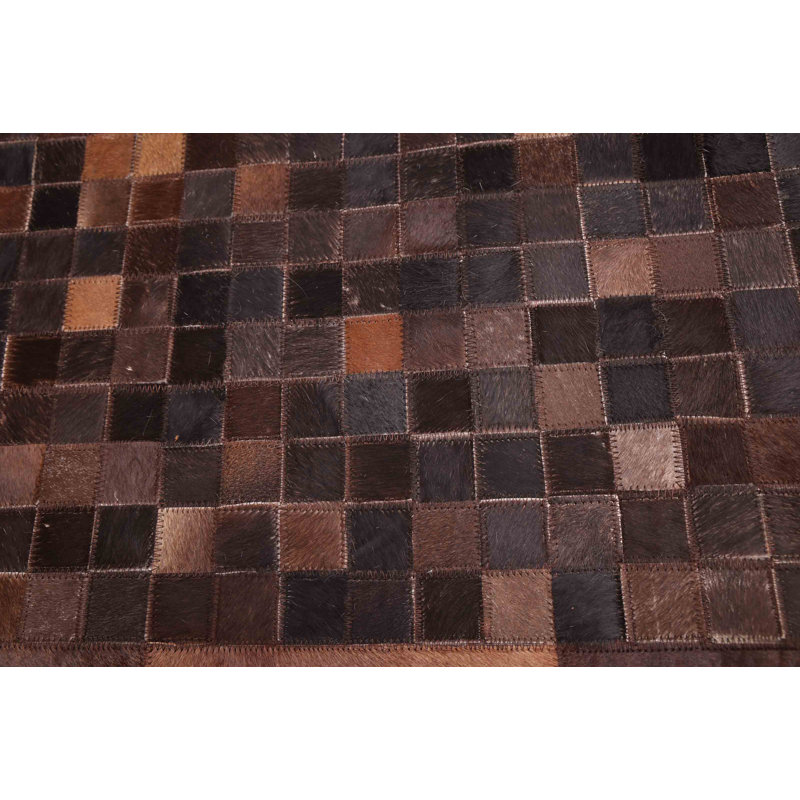 Cowhide Patchwork Brown Rug 5'1" x 8'0"