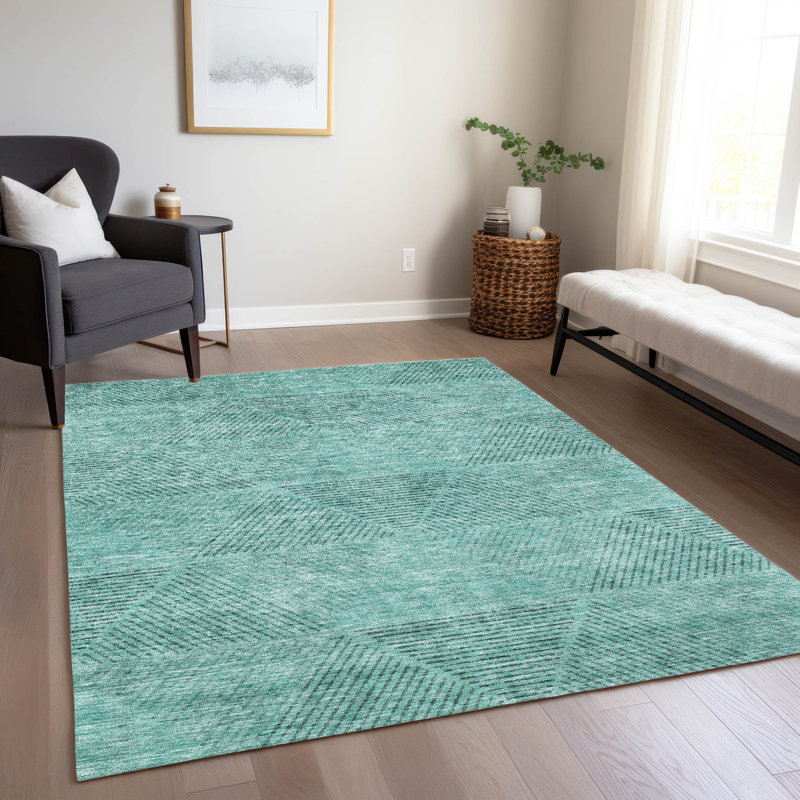 Tapis intérieur / extérieur en polyester tissé à la machine Lummus, Rectangle 9 pi x 12 pi