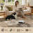 Faux Patchwork Abstract Geometric Area Rug – Washable Low-Pile Carpet for Living Room-129067739