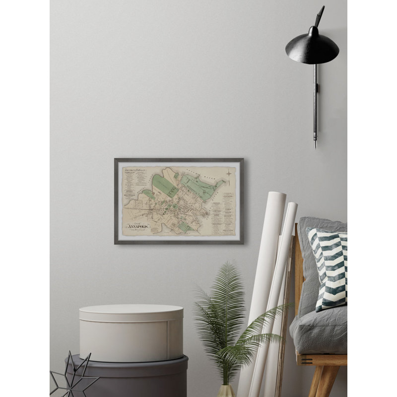 Carte d'Annapolis - cadre photo, H 20 po x l 30 po x P 1,5 po