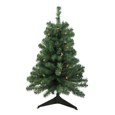 Sapin de Noël artificiel vert moyen 3 pi avec lumières claires