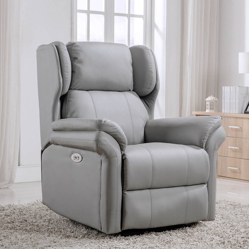 Shropshire 88cm Wide Wing Chair Recliner, Grey