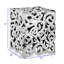  Table de bout carrée contemporaine en aluminium argenté 17 po