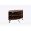 Fan Shape Reclaimed Wood Corner Media Table For Living Room Wise Use Your Space