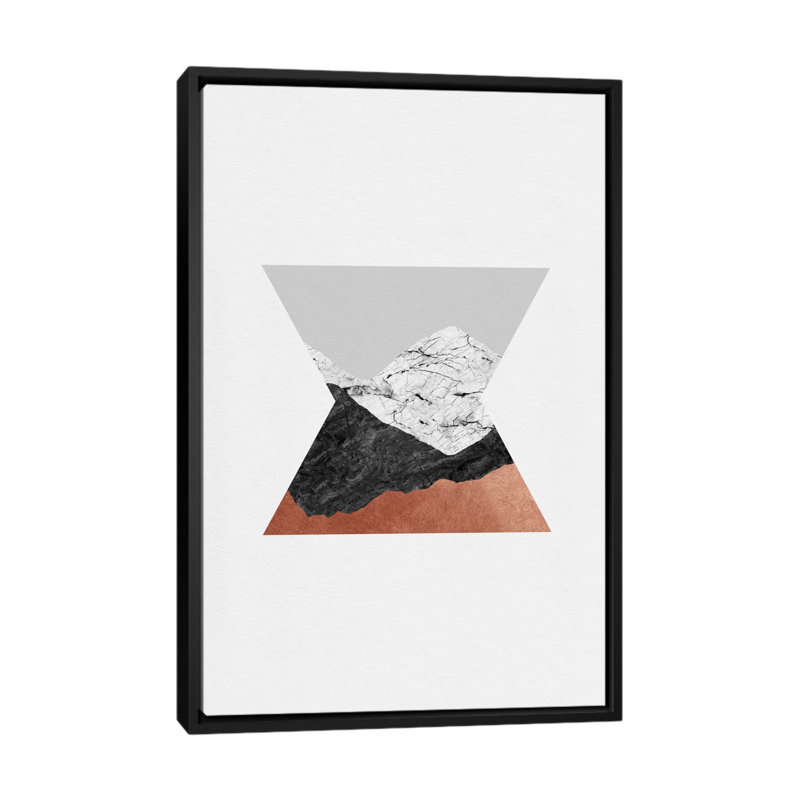 «Geometric IV», impression sur toile, H 26 po x l 18 po x P 1,5 po, Toile encadrée noire, Pas de tapis