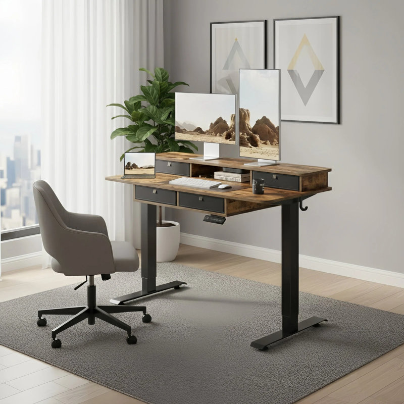 Bureau de jeu debout à hauteur ajustable Emanuiel, H 46 po x l 63 po x P 30 po