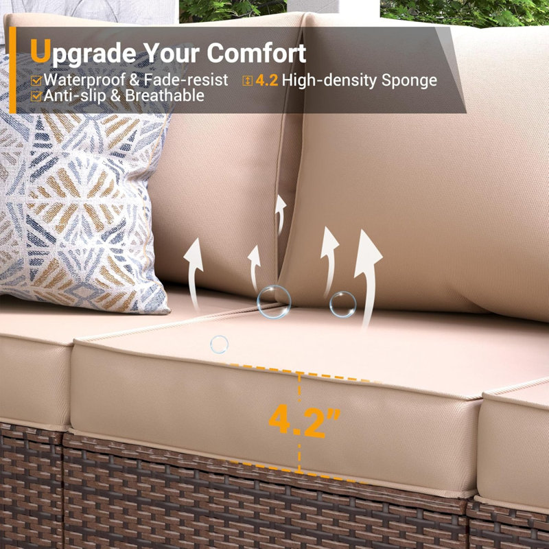 Extendable Acacia Wood Outdoor Sofa