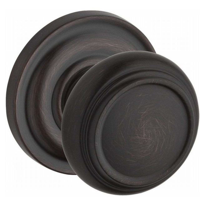 Traditional Single Dummy Door Knob with Traditional Round Rose, Venetian Bronze