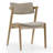 Set of 2 Auden Retro Modern Washed Wood Wing Chair with Beige Fabric Seat-487659532