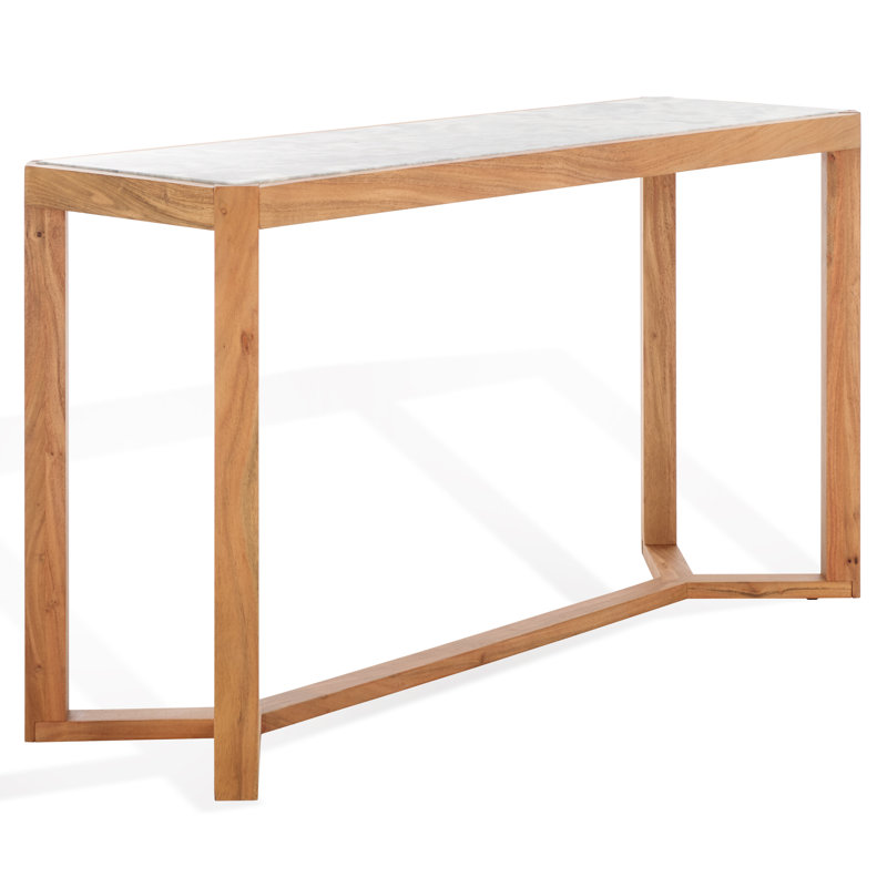 Bernardi Marble Top Console Table, White/Natural