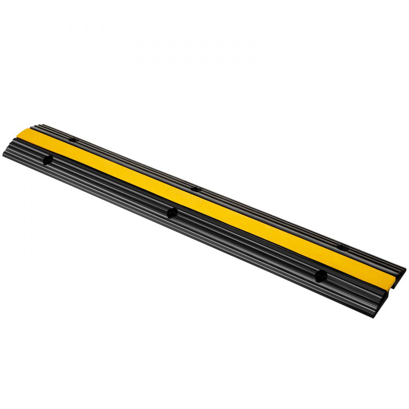 4 Pack of 1-Channel Rubber Cable Protector Ramps Heavy Duty 22046Lbs Load Capacity Cable Wire Cord Cover Ramp Speed Bump Driveway Hose Cable Ramp Protective Cover