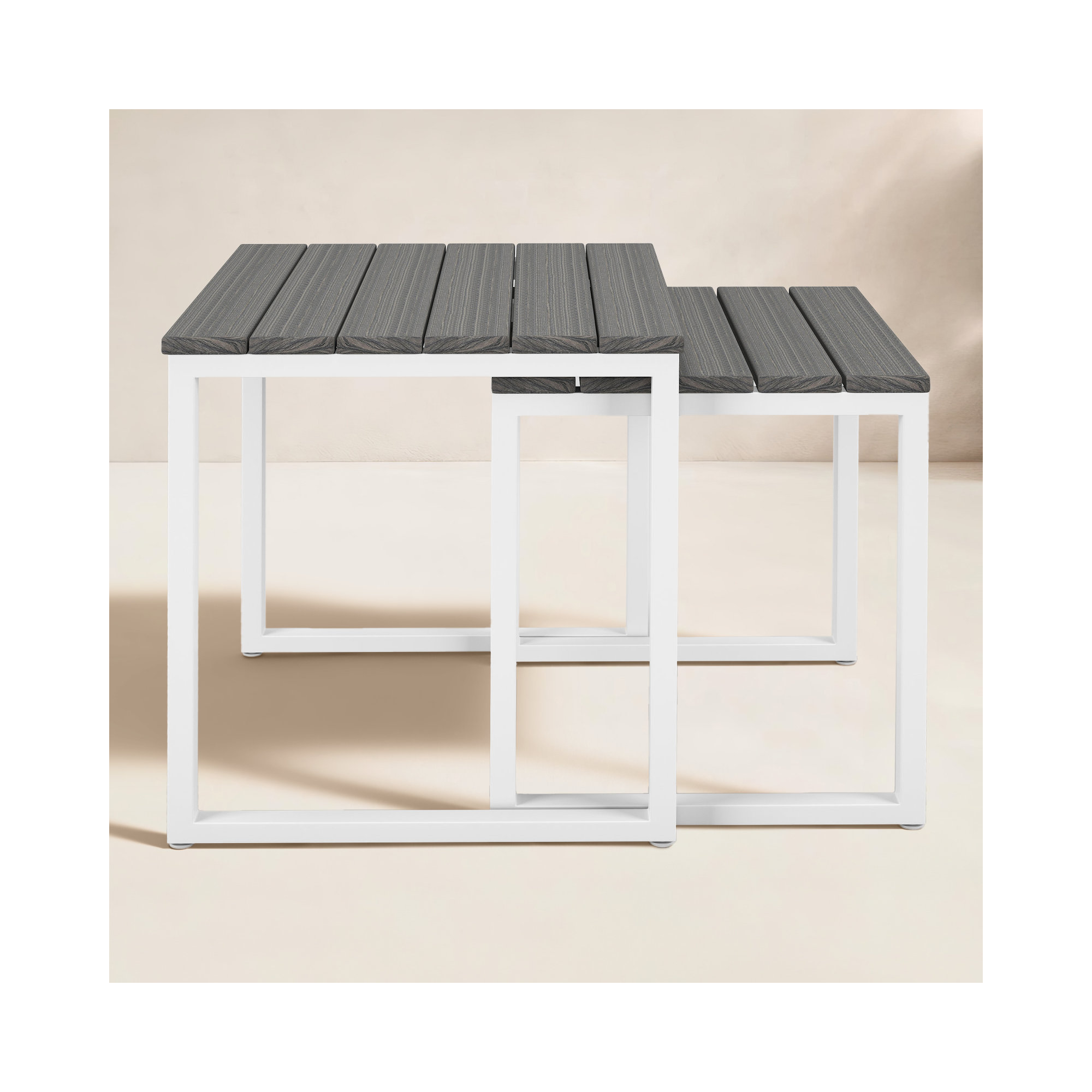 Nseting Outdoor Patio Side Table, Gray