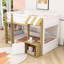 Lit superposé simple en bois avec lits USB et garde-corps