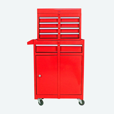22.95" W Detachable 5 Drawer Tool Chest with Bottom Cabinet and One Adjustable Shelf