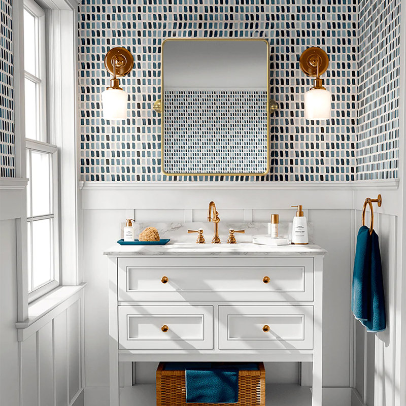 Miroir mural de salle de bain Woodvale, Or brossé, 24 po x 20 po