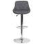 Tabouret de bar à hauteur réglable en vinyle avec siège baquet et dossier à motif de losange Hilia-45042369