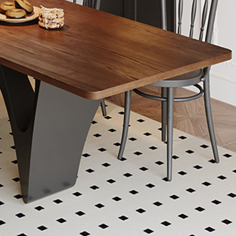 Retro solid wood rectangular creative dining table, 29.5"H x 70.8"L x 31.4"W