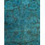Tapis bleu noué à la main Mazarine, unique en son genre - bleu