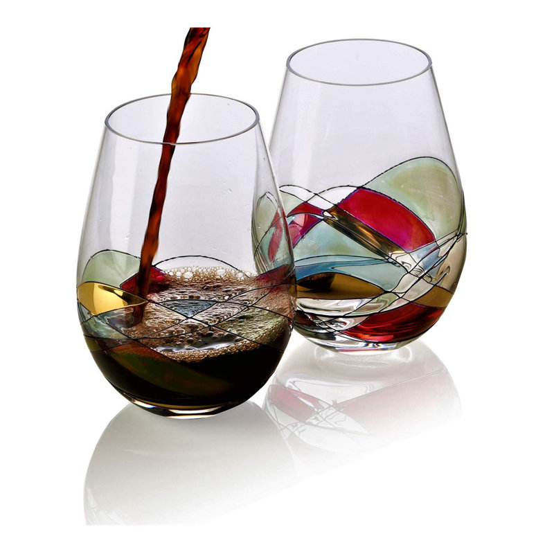 Boudreau 18 oz. Stainless Steel Wine Glass Set