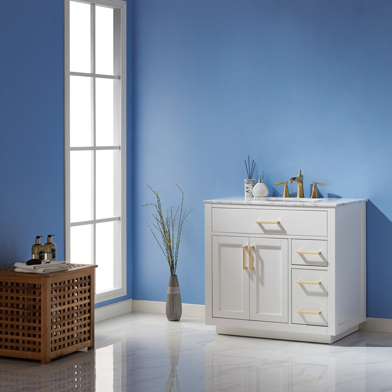 Ensemble de meuble-lavabo simple 36 po Candrice, Blanc