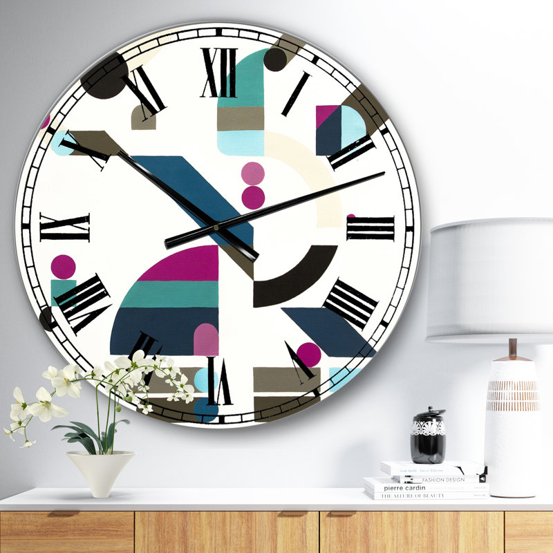 Très grande horloge murale mid-century composition iii Circe, Petit
