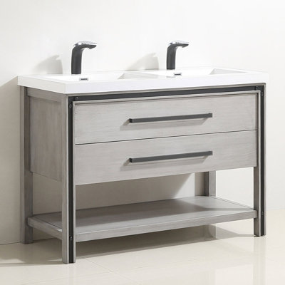 Dunmall 49'' Single Bathroom Vanity with Resin Top