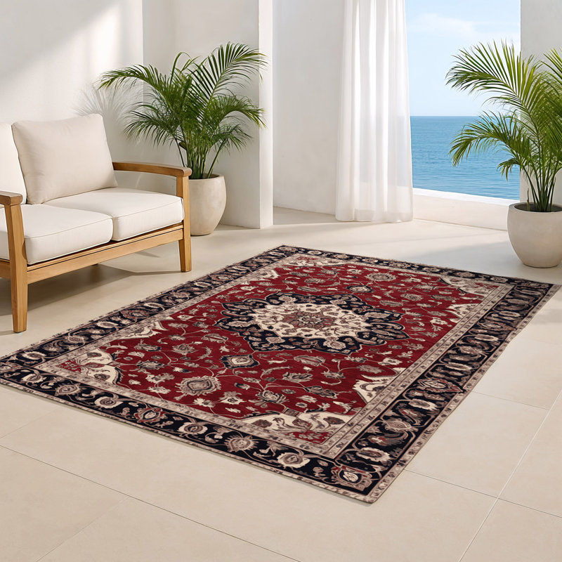 Tapis d'intérieur et d'extérieur rouge Persian, Rectangulaire 2 pi x 3 pi