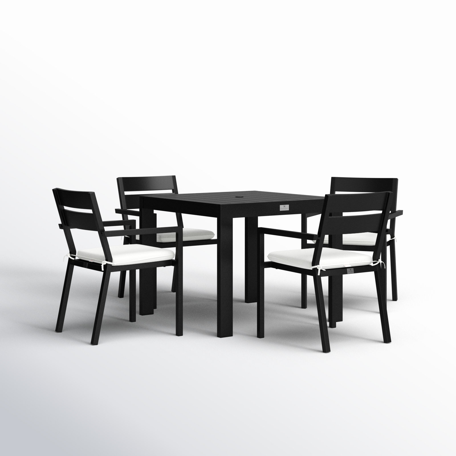 Eartha 36" Patio Dining Set, Canvas Regatta Sunbrella® Canvas, Black