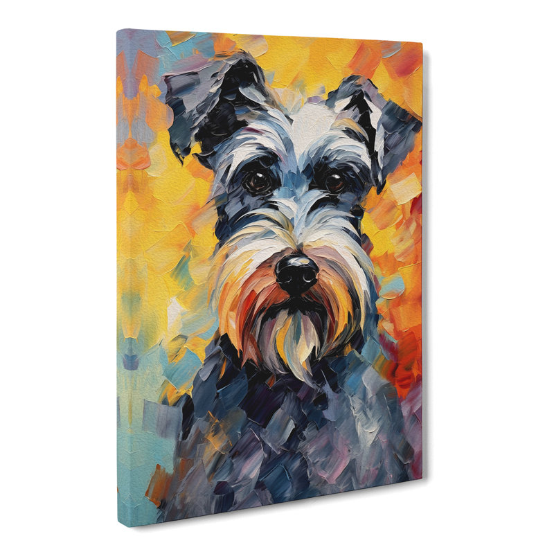 Schnauzer Impressionism - Wrapped Canvas, 60cm H x 40cm W x 3cm D