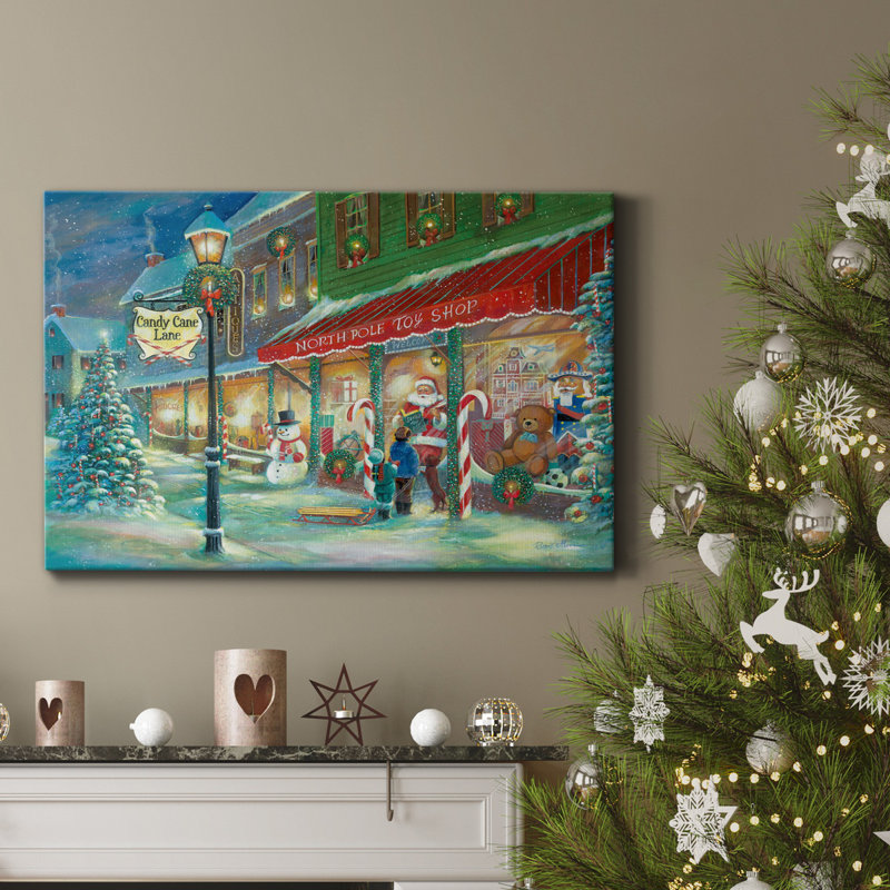 Toile tendue Candy Cane Lane - prêt à accrocher, H 12 po x l 8 po x P 1 po