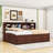 Full Wood and MDF Captain Bed with 4 Drawer Storage, Cabinets and Shelves