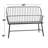 Metal Grill Style High Back Frame Patio Outdoor Bench with Trestle Legs and Armrests-30689853
