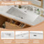 Meuble-lavabo mural à lavabo simple de 47,24 pouces avec comptoir en SMC, armoire en MDF, portes à fermeture amortie et tiroirs compartimentés
