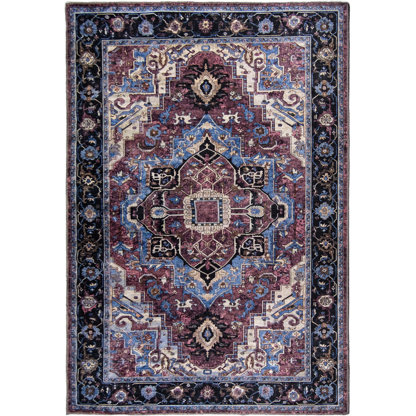 L'baiet Modern Indoor Rectangular Carpet, Pad, Mat Alexia Navy