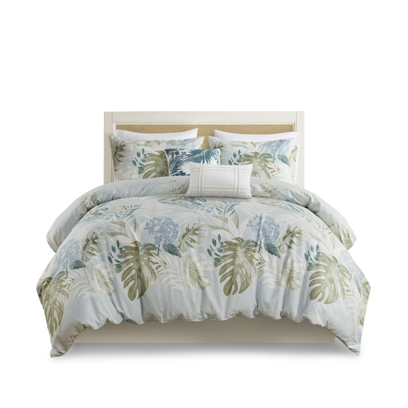 Ensemble de housse de couette en coton 5 pièces Gracie Mills Bhaga Coastal Haven