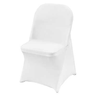 Universal Stretch Spandex Folding Chair Covers 50 Pack White Washable Slipcovers for Wedding Dining Banquet