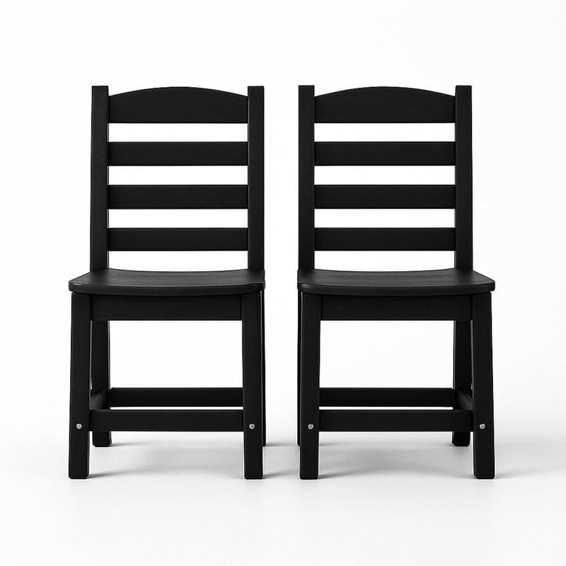 Chaises d'extérieur sans accoudoirs - PEHD ensemble de 2 matériaux, Noir