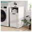 White Laundry Cabinet with Removable Liner Bag - Space-Saving Laundry Storage Organizer for Small Spaces, Dorms & Apartments