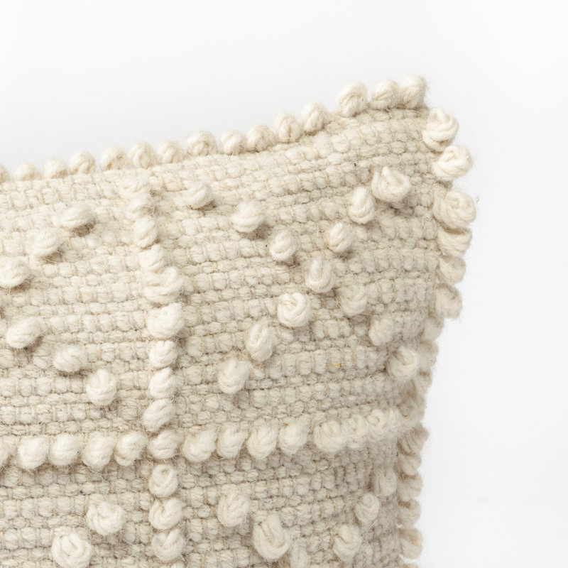 Housse de coussin blanc cassé