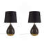 Ensemble de 2 lampes de table en céramique 2 tons noir / doré