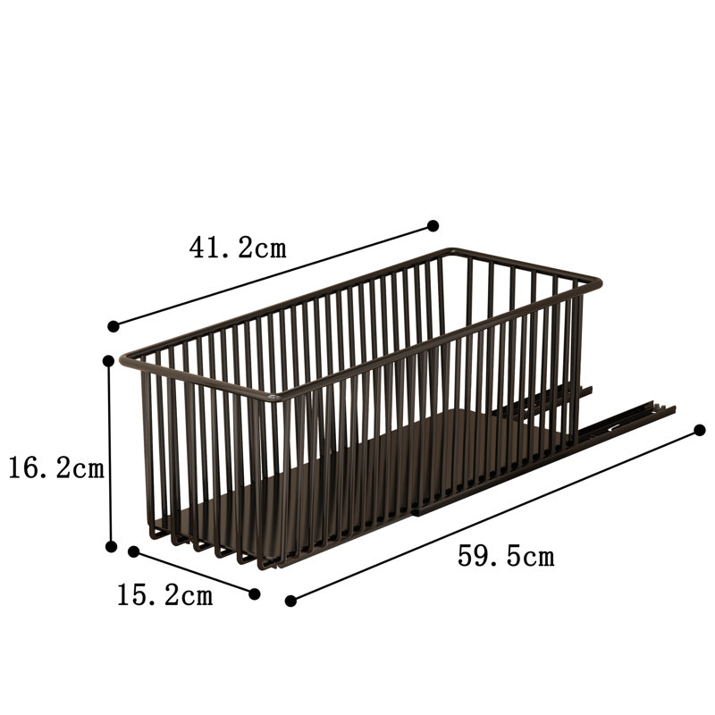 2 Pack Pull Out Cabinet Organizer, Pull Out Drawer Basket for Kitchen Cupboard, No Punch Slide Out Drawer Storage Shelves