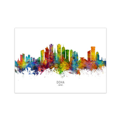 Doha Qatar Skyline by Michael Tompsett - Print