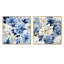 Motif floral victorien bleu et blanc - ensemble de 2 collages floraux carrés-101854076-101854074
