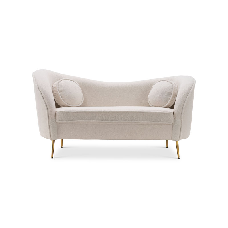 Bonanza Teddy Boucle Flared Arms Sofa, White