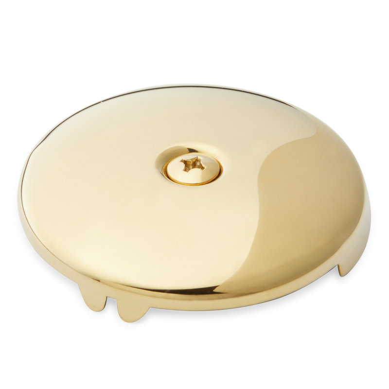 Plaque de recouvrement de débordement avec une seule vis, Polished Brass