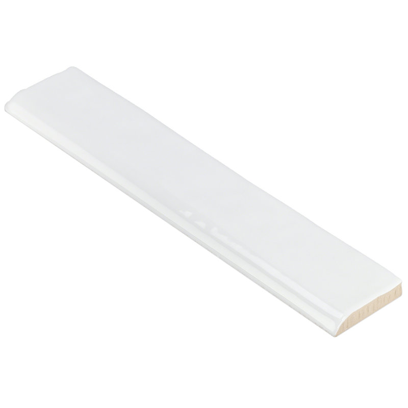 Brookline 10" x 2" Ceramic Bullnose Wall Tile Trim, White