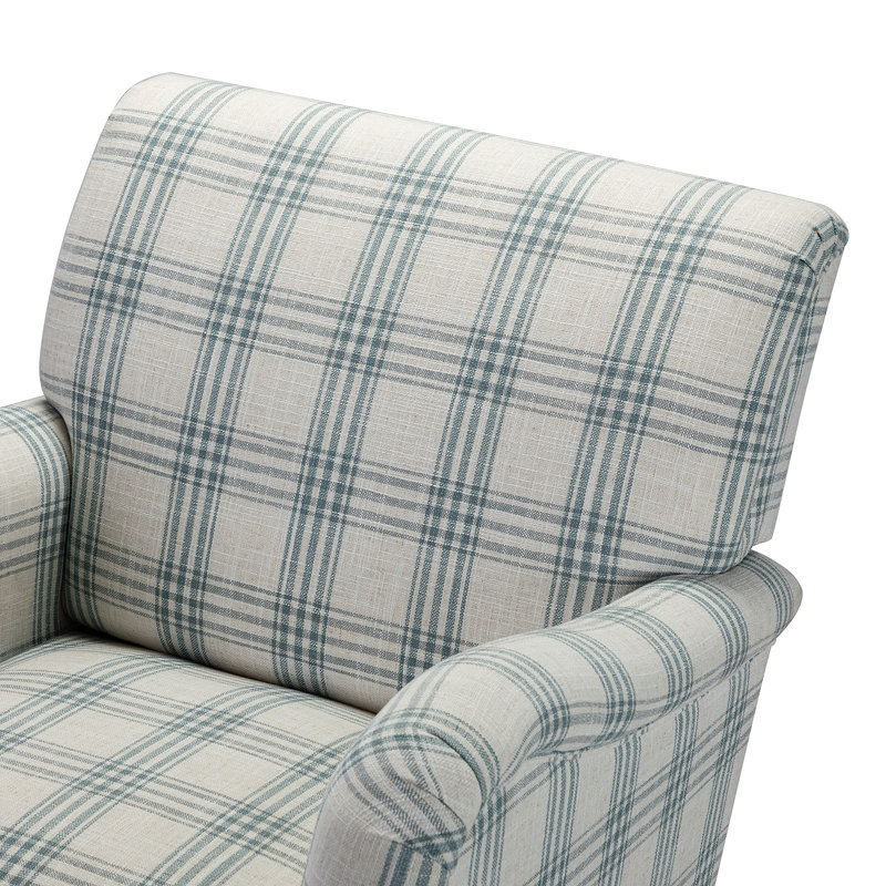 Fauteuil Ariana, À carreaux, bleu