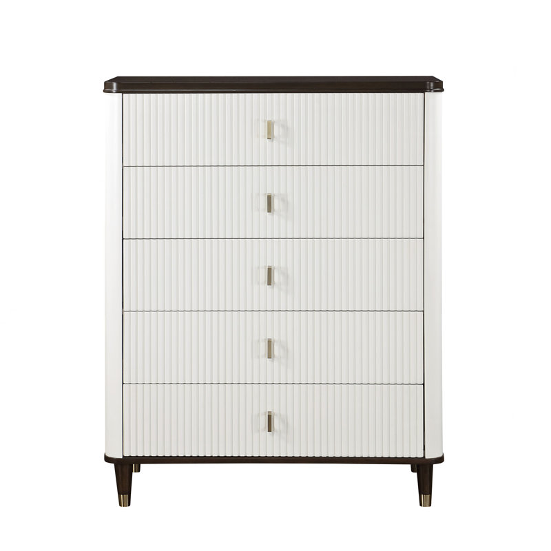 Commode blanche et brune