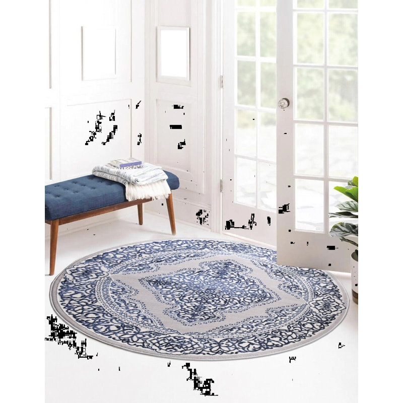 Braeson Abstract Area Rug, Round 120cm